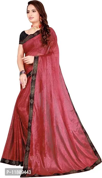 Stylish Art Silk Red Bollywood Saree with Blouse piece For Women Pack Of 1-thumb0