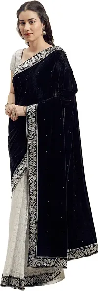 Beautiful Velvet Saree with Blouse Piece