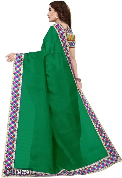 Attractive Silk Blend Saree with Blouse piece For Women-thumb3