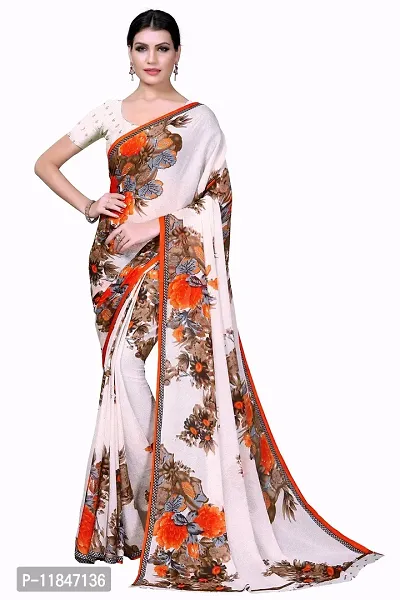 Attractive Georgette Saree with Blouse piece For Women-thumb0