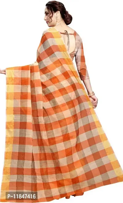 Attractive Silk Blend Saree with Blouse piece For Women-thumb2