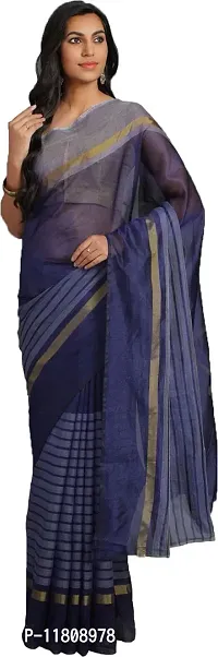 Stylish Art Silk Navy Blue Bollywood Saree with Blouse piece For Women Pack Of 1-thumb0