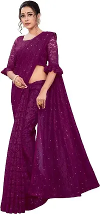 New Launched Net Saree with Blouse piece For Women-thumb4