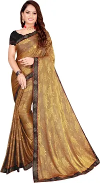 Stylish Lycra Yellow Bollywood Saree with Blouse piece For Women Pack Of 1-thumb2