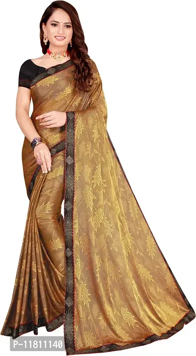 Stylish Lycra Yellow Bollywood Saree with Blouse piece For Women Pack Of 1-thumb3