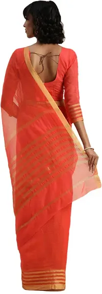 Attractive Cotton Blend Saree with Blouse piece For Women-thumb1