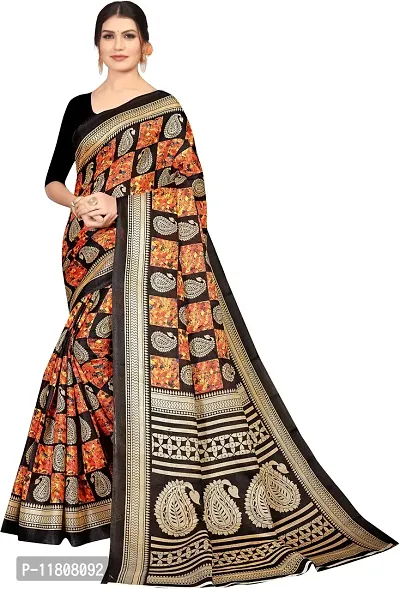 Stylish Georgette Black Daily Wear Saree with Blouse piece For Women Pack Of 1-thumb0