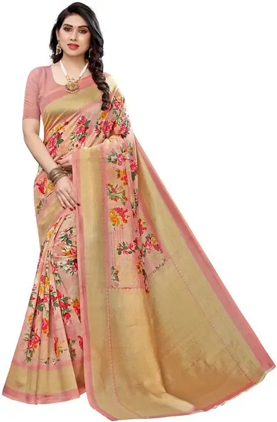 Elegant Art Silk Saree without Blouse piece For Women