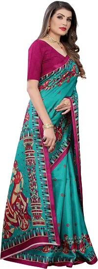 New Launched Art Silk Saree with Blouse piece For Women-thumb2