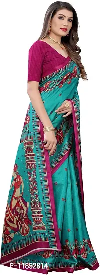 New Launched Art Silk Saree with Blouse piece For Women-thumb3