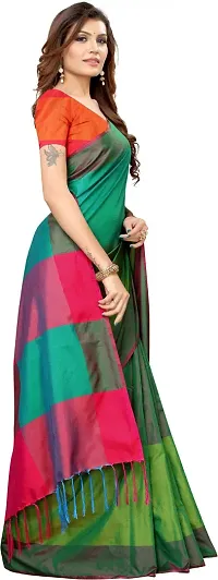 Trendy Cotton Silk Saree with Blouse piece For Women-thumb3