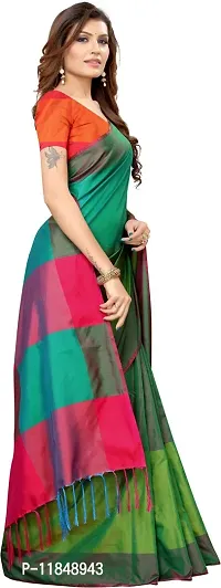 Trendy Cotton Silk Saree with Blouse piece For Women-thumb4