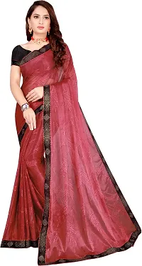 Stylish Art Silk Red Bollywood Saree with Blouse piece For Women Pack Of 1-thumb1