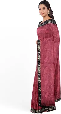 Stylish Lycra Red Bollywood Saree with Blouse piece For Women Pack Of 1-thumb1