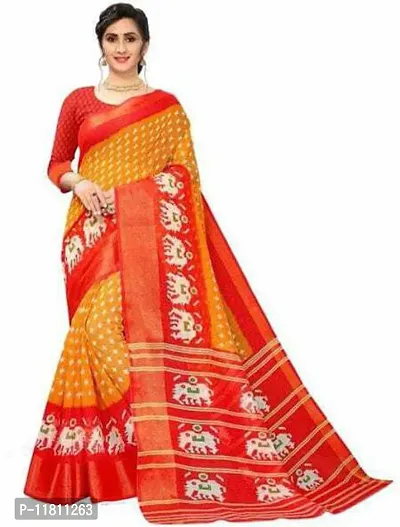 Stylish Crepe Red Bandhani Saree with Blouse piece For Women Pack Of 1-thumb0