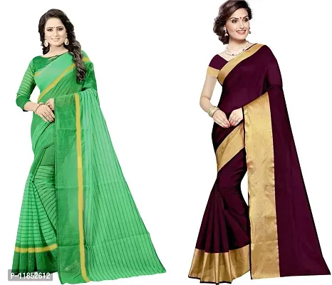 Attractive Georgette Saree with Blouse piece For Women Pack Of 2-thumb0