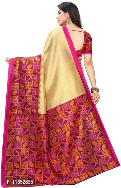 New Launched Art Silk Saree with Blouse piece For Women-thumb4