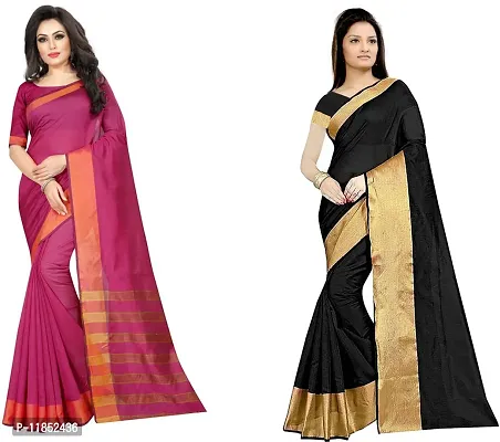 Attractive Georgette Saree with Blouse piece For Women Pack Of 2-thumb0