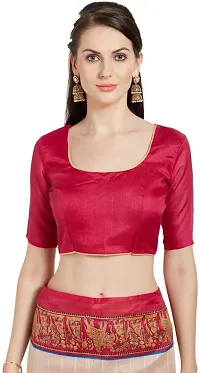 Trendy Silk Blend Saree with Blouse piece For Women-thumb1