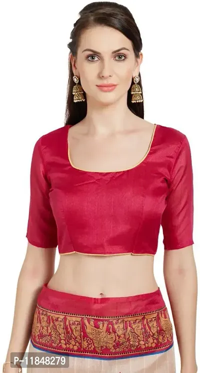 Trendy Silk Blend Saree with Blouse piece For Women-thumb2