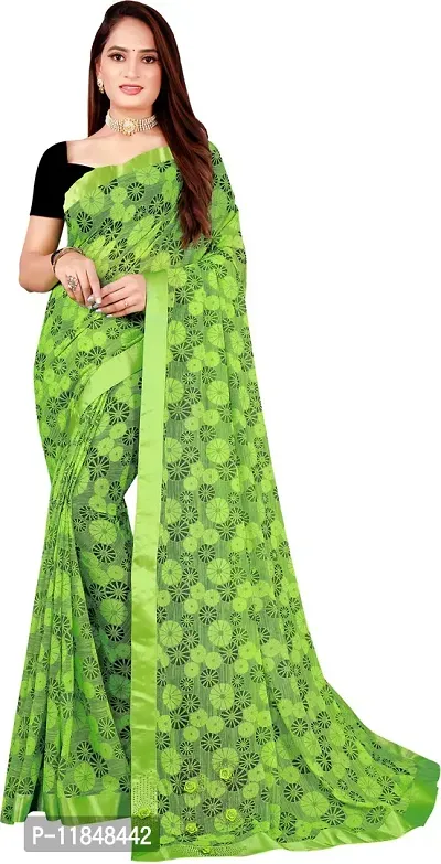 Trendy Lycra Saree with Blouse piece For Women-thumb0