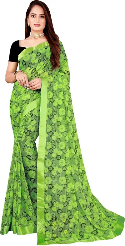 Attractive Lycra Saree with Blouse piece 