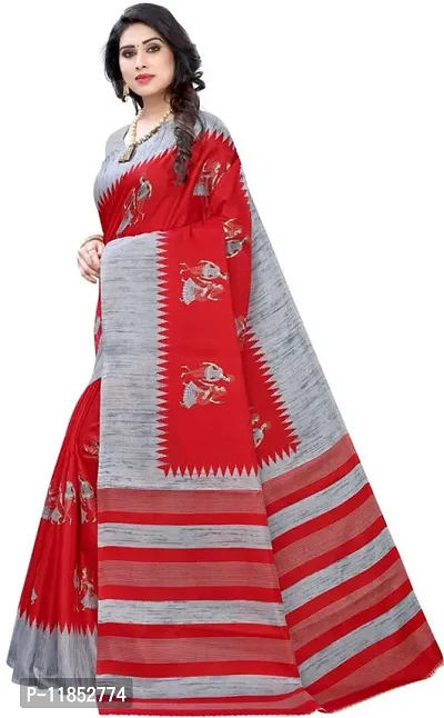 New Launched Art Silk Saree with Blouse piece For Women-thumb2