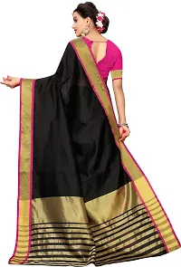 Trendy Chanderi Silk Saree with Blouse piece For Women-thumb2