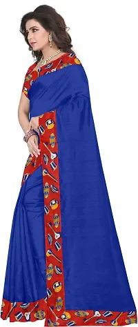 Trendy Silk Blend Saree with Blouse piece For Women-thumb3