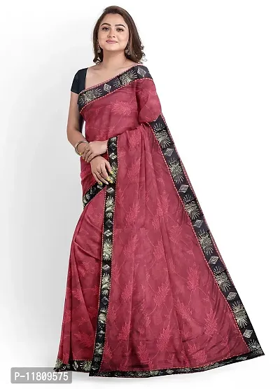 Stylish Art Silk Red Bollywood Saree with Blouse piece For Women Pack Of 1-thumb0