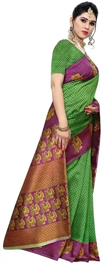 New Launched Art Silk Saree with Blouse piece For Women-thumb2