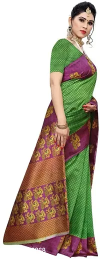 New Launched Art Silk Saree with Blouse piece For Women-thumb3