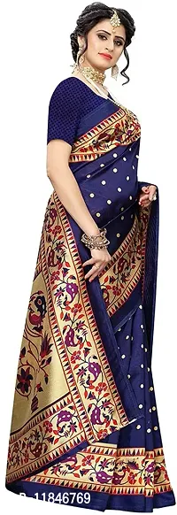 Stylish Art Silk Saree with Blouse piece For Women-thumb4