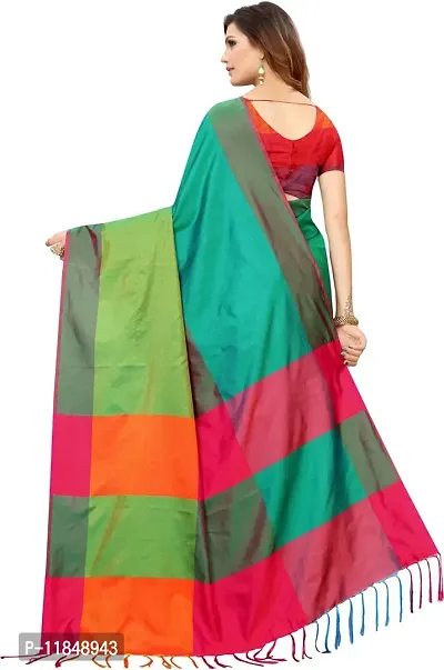 Trendy Cotton Silk Saree with Blouse piece For Women-thumb5