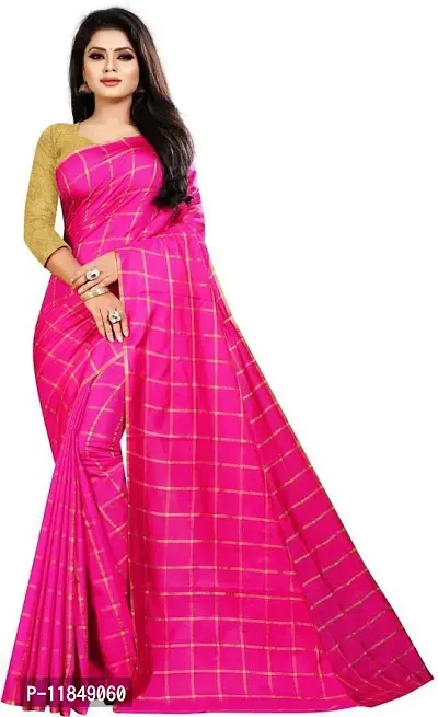 Trendy Silk Blend Saree with Blouse piece For Women