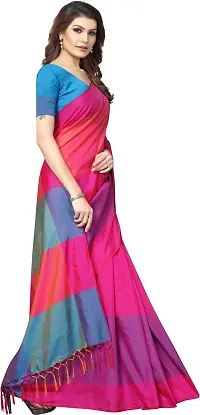 Trendy Cotton Silk Saree with Blouse piece For Women-thumb2