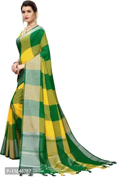 Stylish Silk Blend Saree with Blouse piece For Women-thumb4