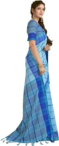 Stylish Silk Blend Blue Bhagalpuri Saree with Blouse piece For Women Pack Of 1-thumb3