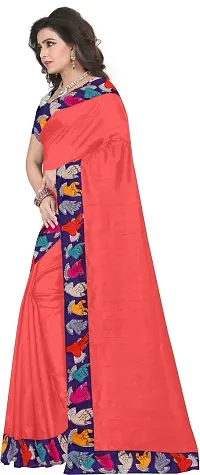 Attractive Silk Blend Saree with Blouse piece For Women-thumb3