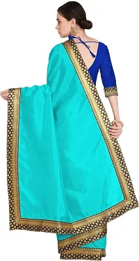 Stylish Art Silk Blue Bollywood Saree with Blouse piece For Women Pack Of 1-thumb3