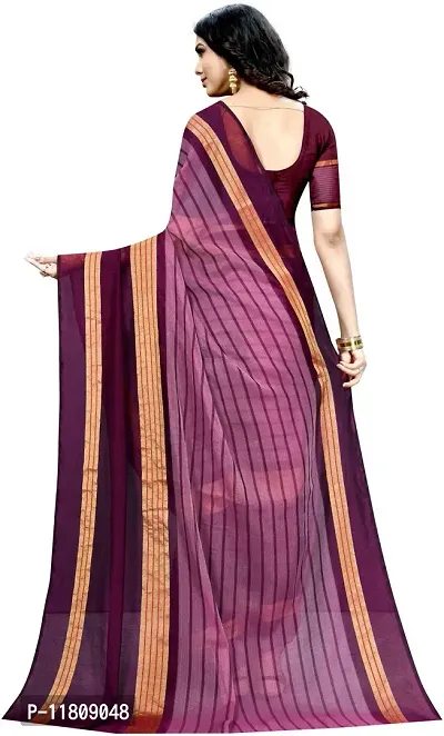 Stylish Cotton Silk Purple Bollywood Saree with Blouse piece For Women Pack Of 1-thumb2