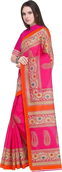 Stylish Art Silk Pink Bollywood Saree with Blouse piece For Women Pack Of 1-thumb1