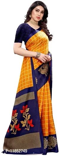 New Launched Art Silk Saree with Blouse piece For Women-thumb3