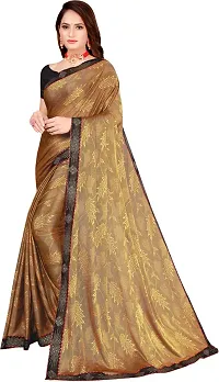 Stylish Lycra Yellow Bollywood Saree with Blouse piece For Women Pack Of 1-thumb1