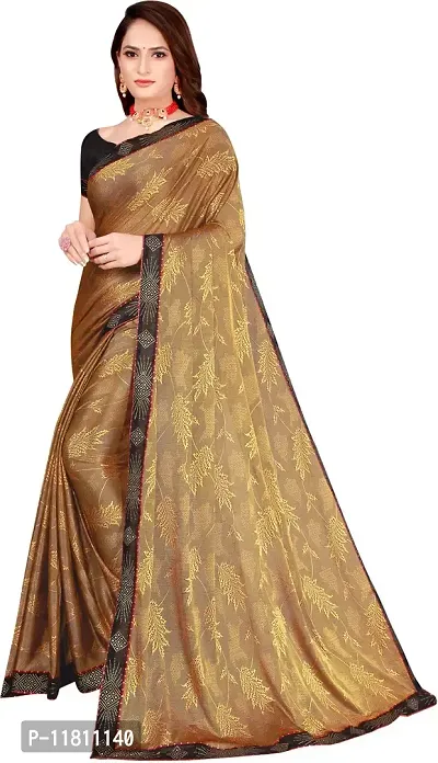 Stylish Lycra Yellow Bollywood Saree with Blouse piece For Women Pack Of 1-thumb2