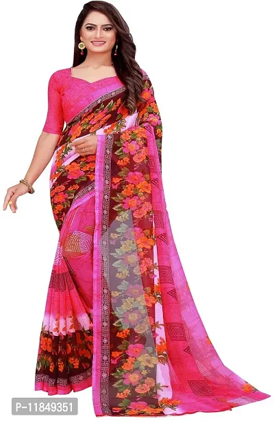 Trendy Georgette Saree with Blouse piece For Women-thumb0