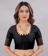 Stylish Art Silk Black Bandhani Saree with Blouse piece For Women Pack Of 1-thumb3