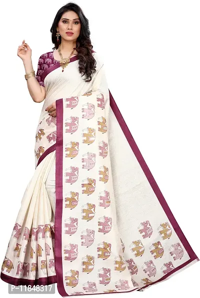 Trendy Art Silk Saree with Blouse piece For Women-thumb0