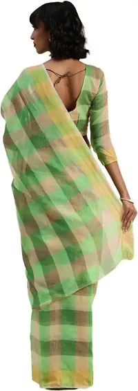 New Launched Cotton Blend Saree with Blouse piece For Women-thumb1