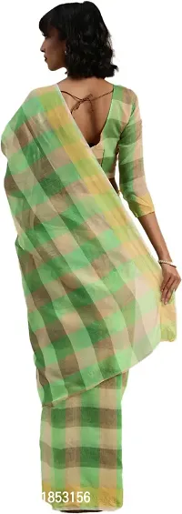 New Launched Cotton Blend Saree with Blouse piece For Women-thumb2